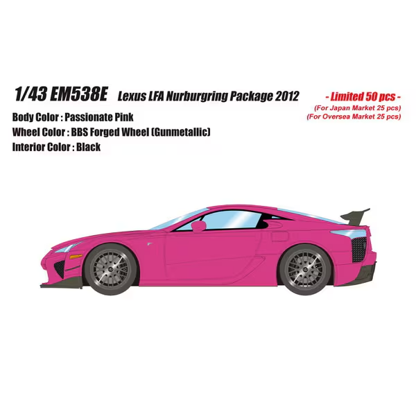 EIDOLON EM538E 1/43 Lexus LFA Nurburgring Package 2012 Passionate Pink Limited