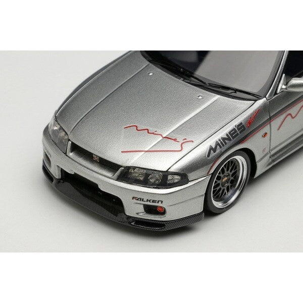 Make Up EIDOLON EM645A 1/43 Mine’s Skyline GT‑R BCNR33 Sonic Silver (Resin-Cast)