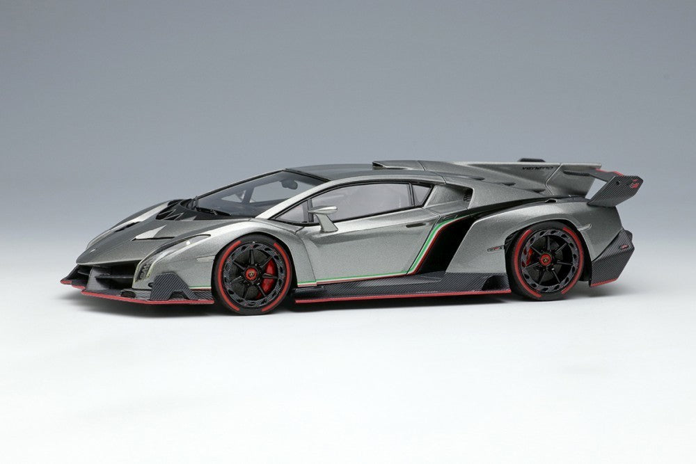 EIDOLON EM449A 1/43 Lamborghini Veneno 2013 (Grigio Metalluro / Red Accent)