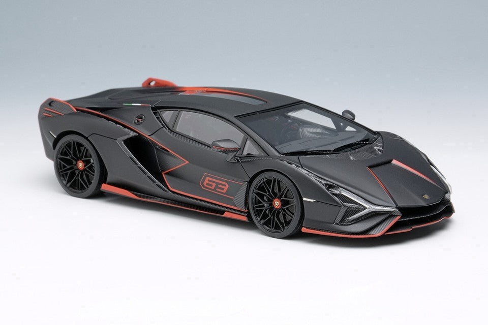 EIDOLON EM675E 1/43 Lamborghini Sian FKP 37 2019 Nero Nemesis with Stripe Resin