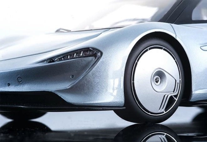 Tecno Model T18-EX08A 1/18 McLaren Speedtail 2019 Ice Silver Geneva Show Resin