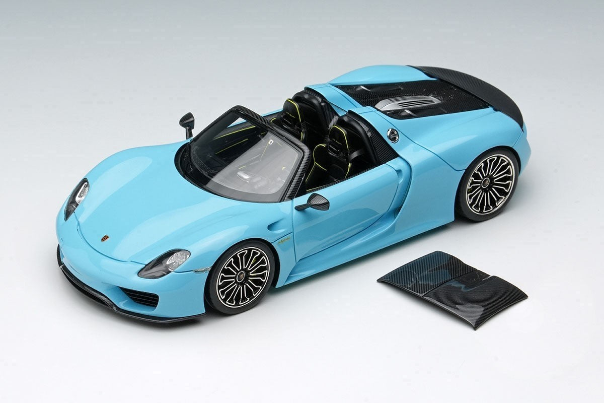 EIDOLON EM568F 1/43 Porsche 918 Spyder Gulf Blue Carbon Detail Resin