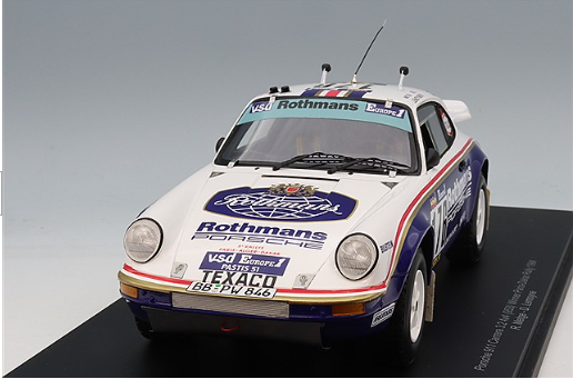 Spark S18S318 1/18 Porsche 911 Carrera 3.2 953 Dakar Winner 1984 Multi Resin