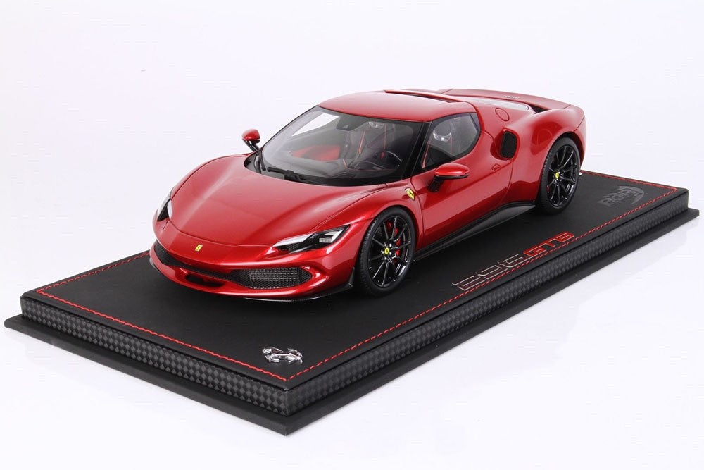 BBR P18210B1V 1/18 Ferrari 296 GTB 2021 Rosso Imola Carbon Wheels Resin Ltd 200