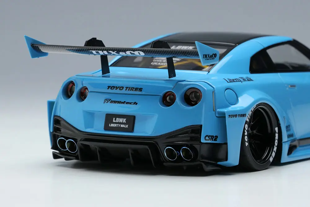 Make Up EIDOLON LB014B 1/43 LB Silhouette Works 35GT-RR GT Wing Pearl Light Blue