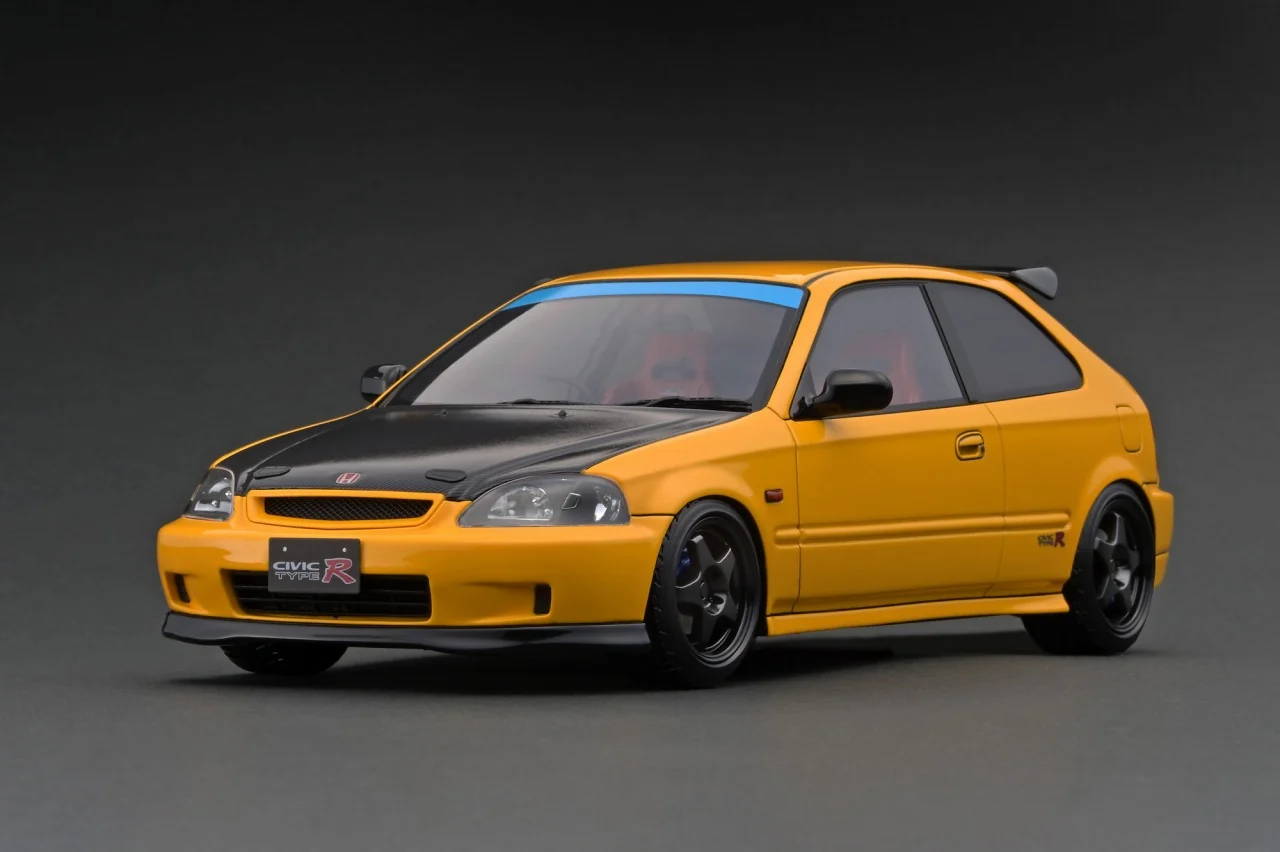 Ignition Model IG2676 1/18 Honda Civic Type R EK9 Yellow Carbon Resin