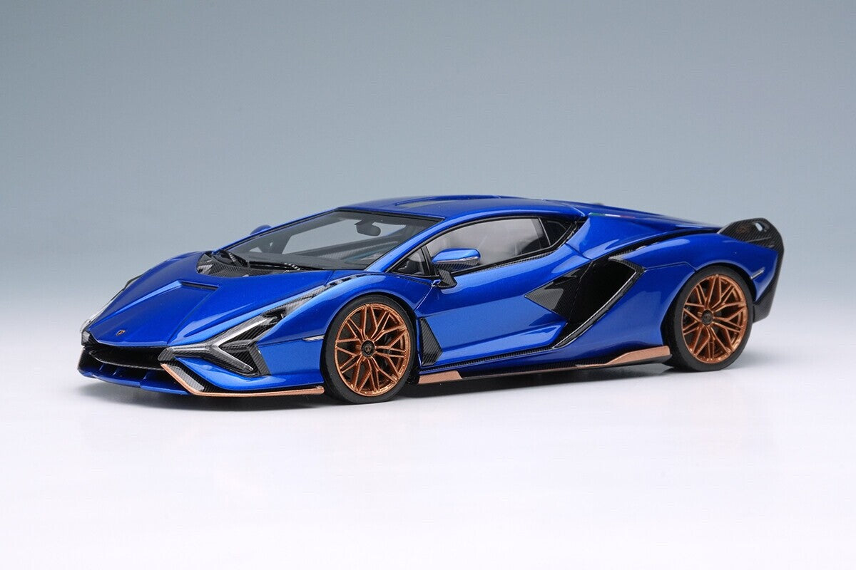Make up EIDOLON EM675B 1/43 Lamborghini Sián FKP37 2019 with Stripe Blue Limited