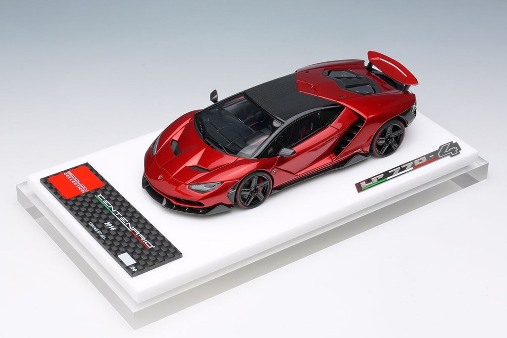 EIDOLON EM780C 1/43 Lamborghini Centenario LP770-4 2016 Rear Wing Up RossoEfesto