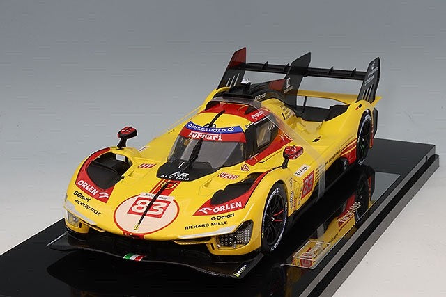 Bburago K18-16313Y 1/18 Ferrari 499P #83 Le Mans 2024 Yellow Diecast w/Case