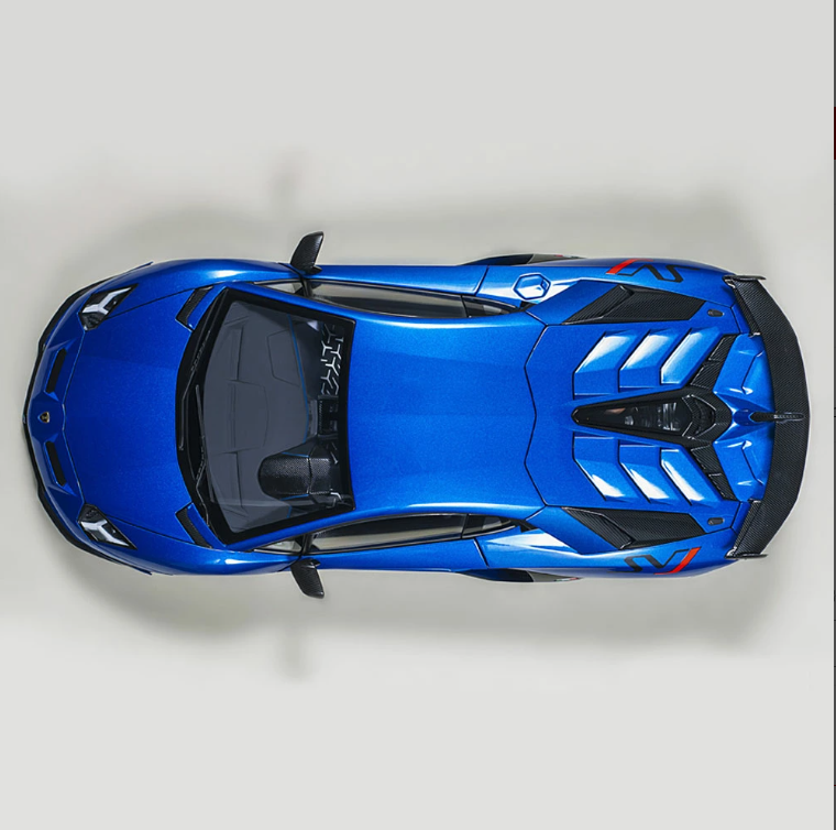 AUTOart 1/18 Lamborghini Aventador SVJ Metallic Blue Resin Model Car 79174