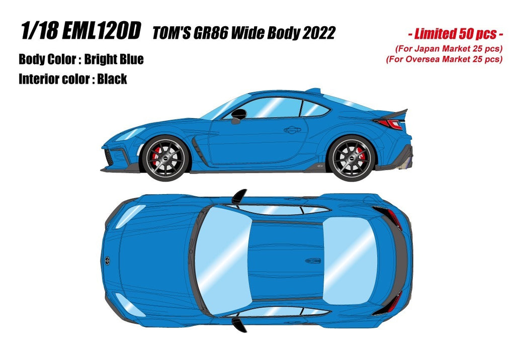 EIDOLON EML120D 1/18 Toyota GR86 Wide Body 2022 Bright Blue