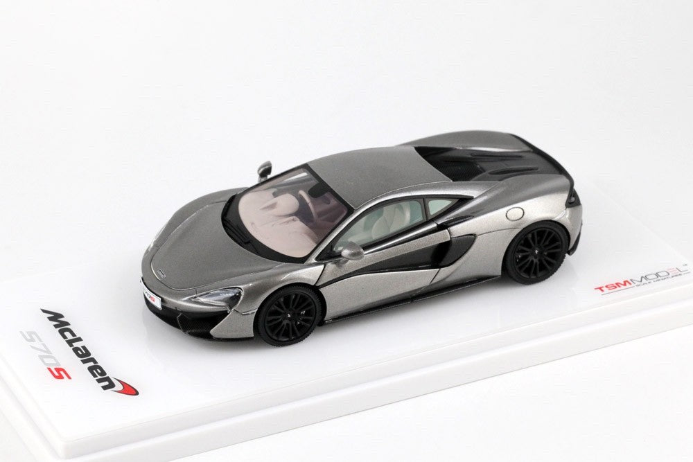 TSM Model TSM154374 1/43 McLaren 570S 2015 Blade Silver Resin Model Car