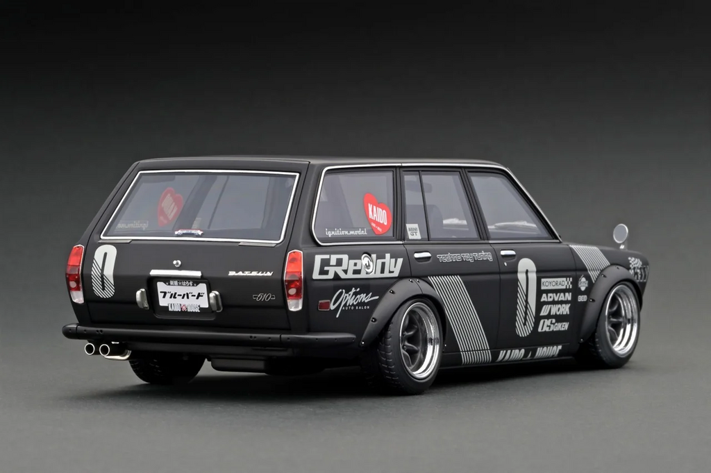 Ignition Model IG3150 1/18 KAIDO HOUSE Jun Imai Datsun 510 Wagon Black Resin