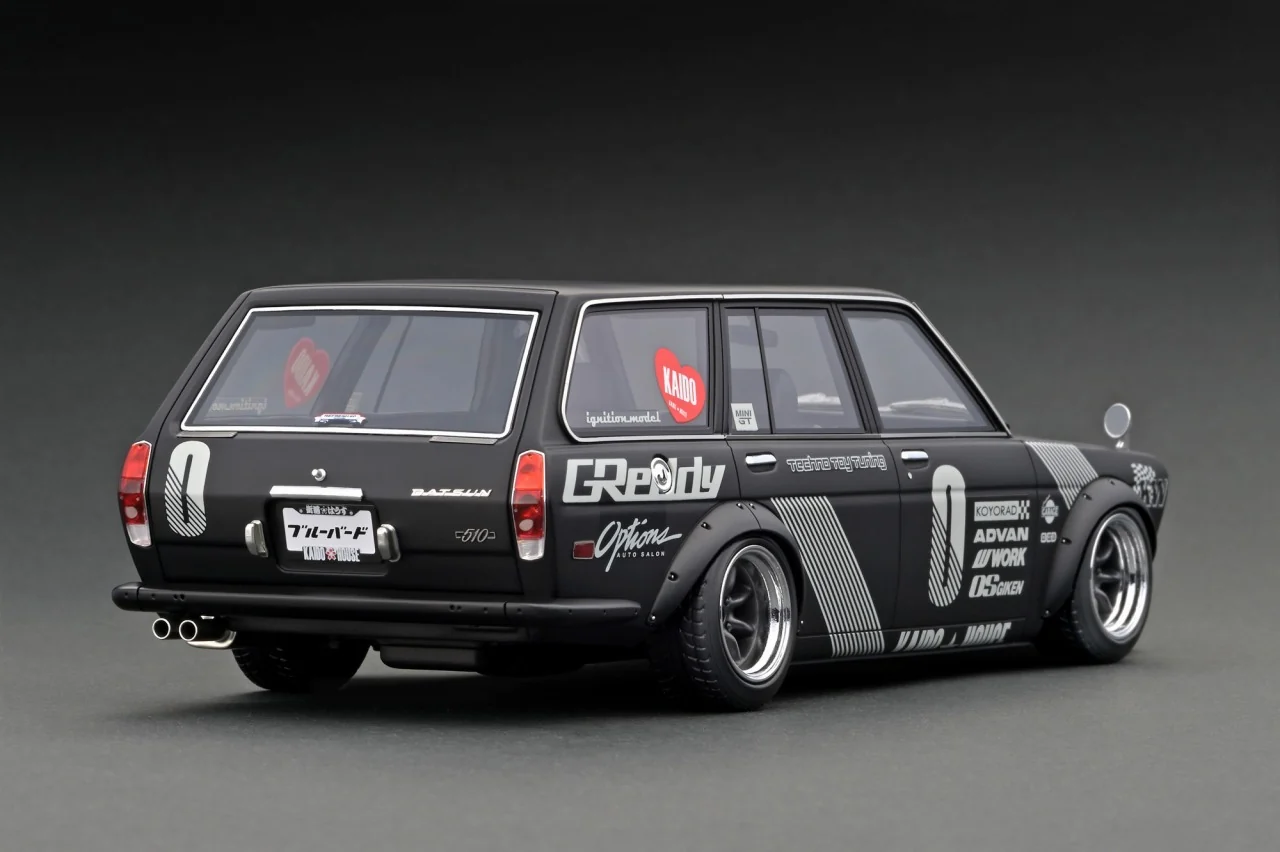 Ignition Model IG3150 1/18 KAIDO HOUSE Jun Imai Datsun 510 Wagon Black Resin