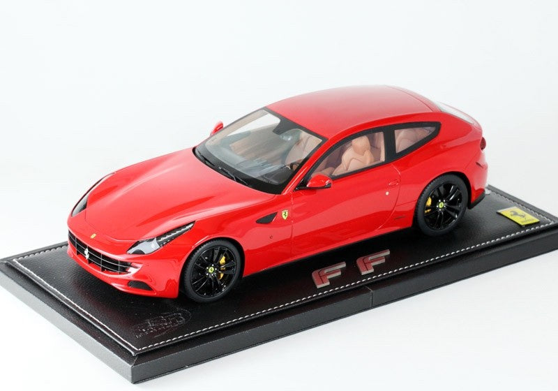 BBR P1829CF 1/18 Ferrari FF 2011 Rosso Corsa Black Wheels Yellow Calipers Resin