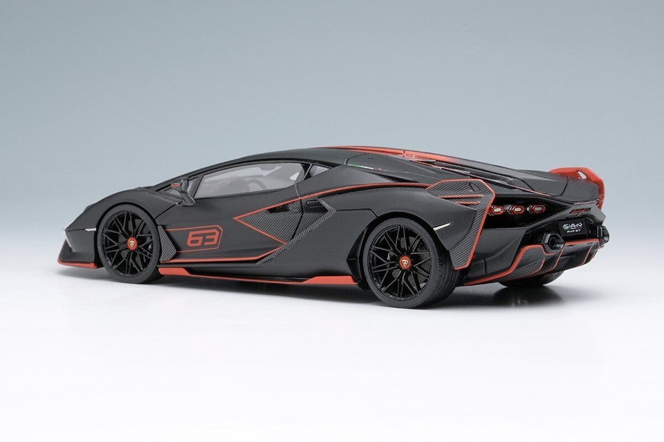 EIDOLON EM675E 1/43 Lamborghini Sian FKP 37 2019 Nero Nemesis with Stripe Resin