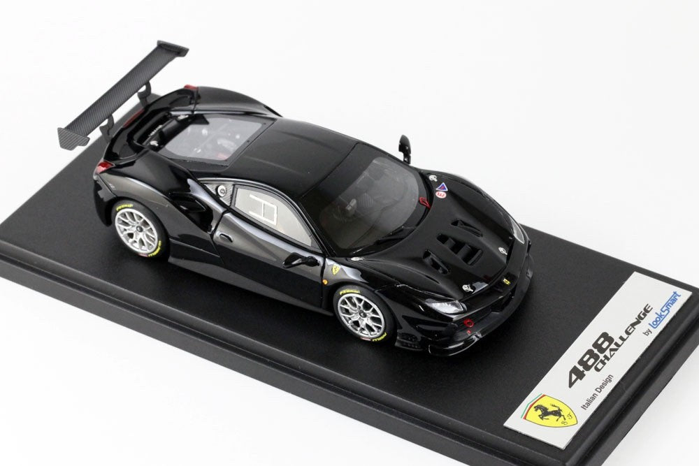 Looksmart LS476D 1/43 Ferrari 488 Challenge 2017 Nero Black Race Car Resin