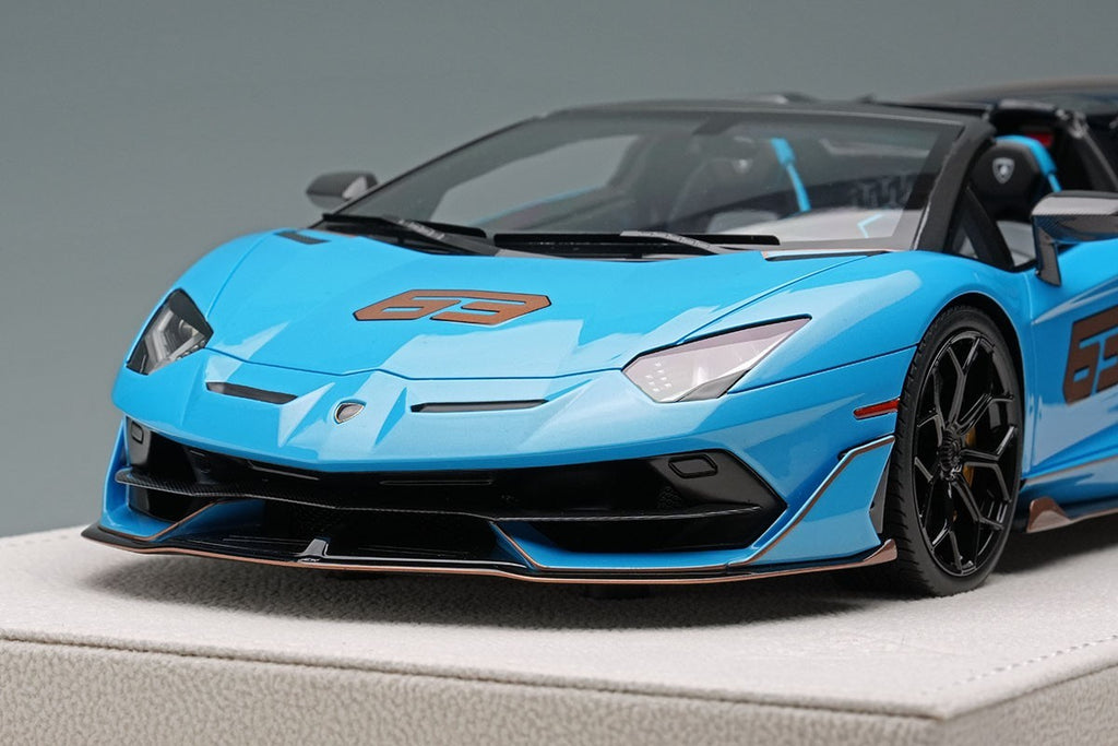 Make Up EIDOLON EML030H 1/18 Lamborghini Aventador SVJ 63 Roadster 2019 Blue