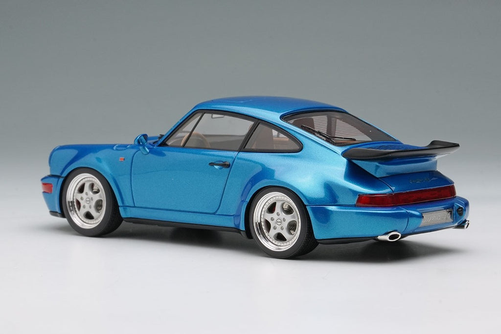 Make Up VISION VM158G 1/43 Porsche 911 964 Turbo 3.6 1993 Tahoe Blue Resin