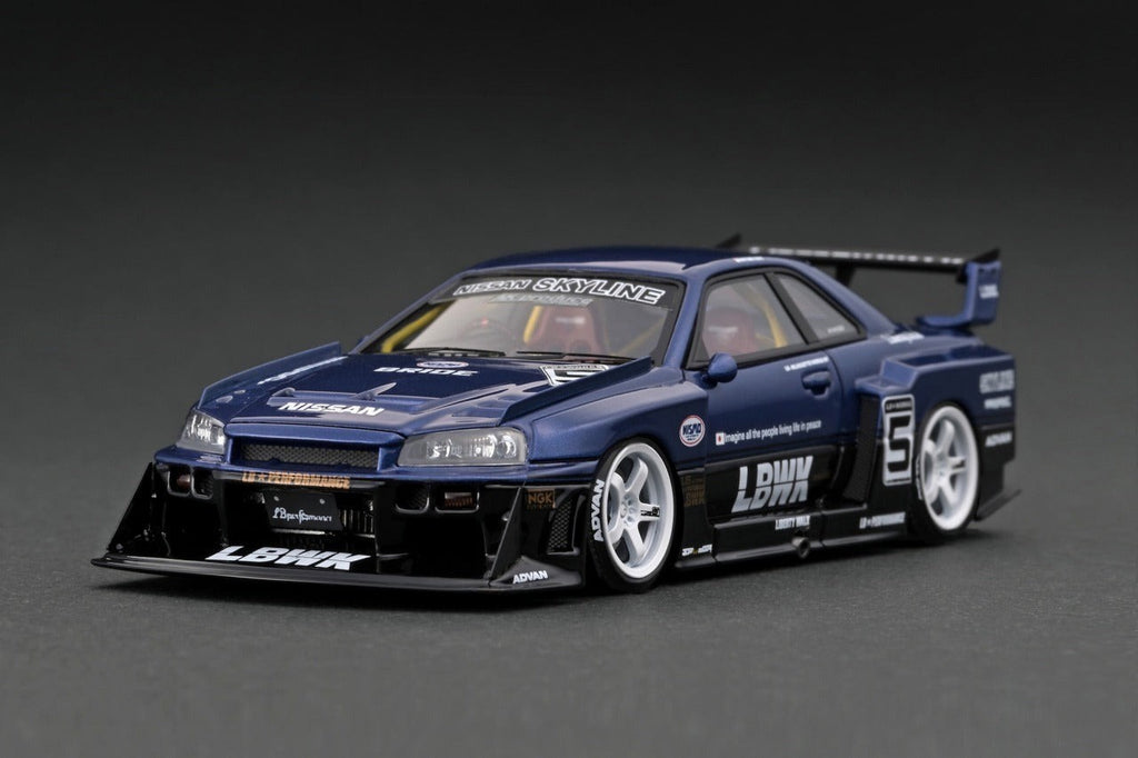 Ignition IG2852 1/43 Nissan LB-ER34 SuperSil Skyline Advan Blue/Black