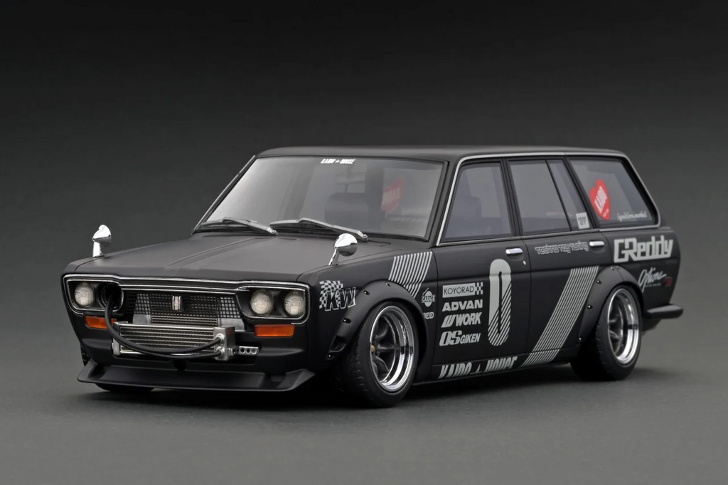Ignition Model IG3150 1/18 KAIDO HOUSE Jun Imai Datsun 510 Wagon Black Resin