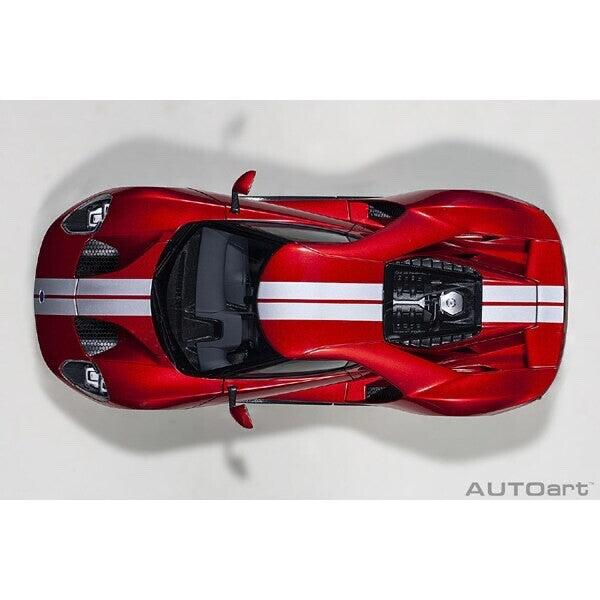 AUTOart 72943 - 1/18 Ford GT 2017 Metallic Red / Silver Stripes