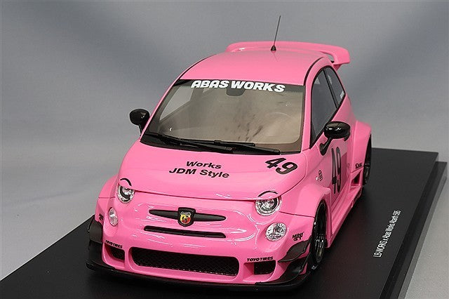 TOP SPEED TS0607 1/18 Abarth 595 LB-WORKS x Abas Works Pink