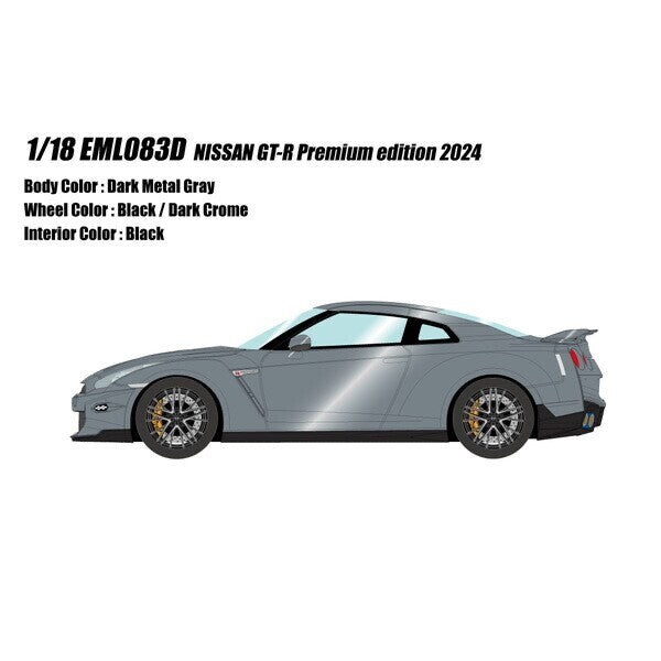 Make Up EIDOLON EML083D 1/18 Nissan GT-R Premium Edition 2024 Dark Metal Gray