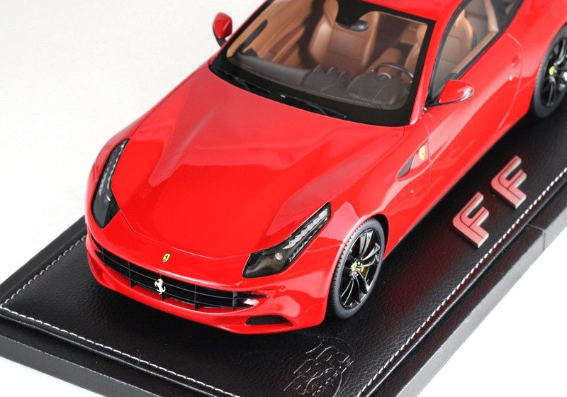 BBR P1829CF 1/18 Ferrari FF 2011 Rosso Corsa Black Wheels Yellow Calipers Resin