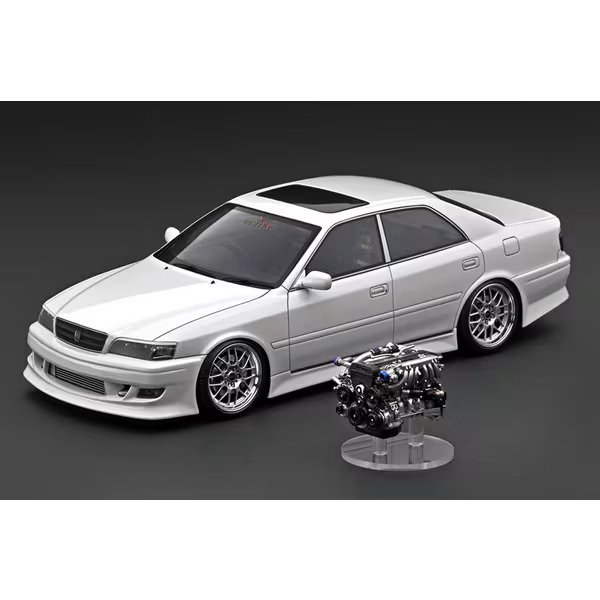 Ignition Model IG3313 1/18 Toyota VERTEX JZX100 Chaser Pearl White With Engine