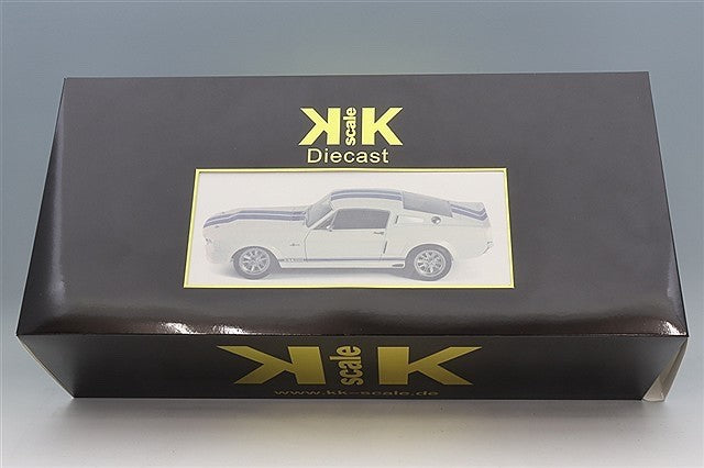 KK Scale KKDC120172 1/12 Ford Mustang Shelby GT500 1967 White Blue Diecast