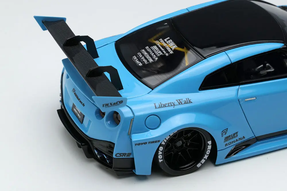 Make Up EIDOLON LB014B 1/43 LB Silhouette Works 35GT-RR GT Wing Pearl Light Blue