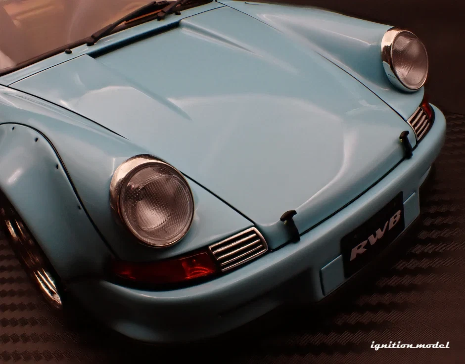 Ignition Model IG3878 1/18 Porsche RWB Backdate Light Blue Coupe