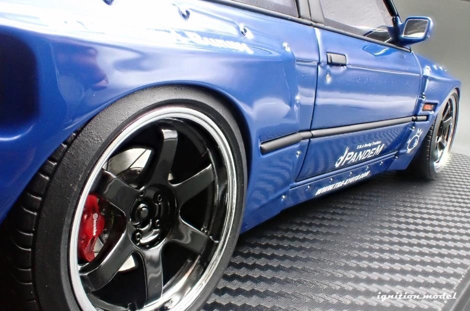 Ignition Model IG3712 1/18 BMW Pandem 30 Blue TE37 Wheels Black
