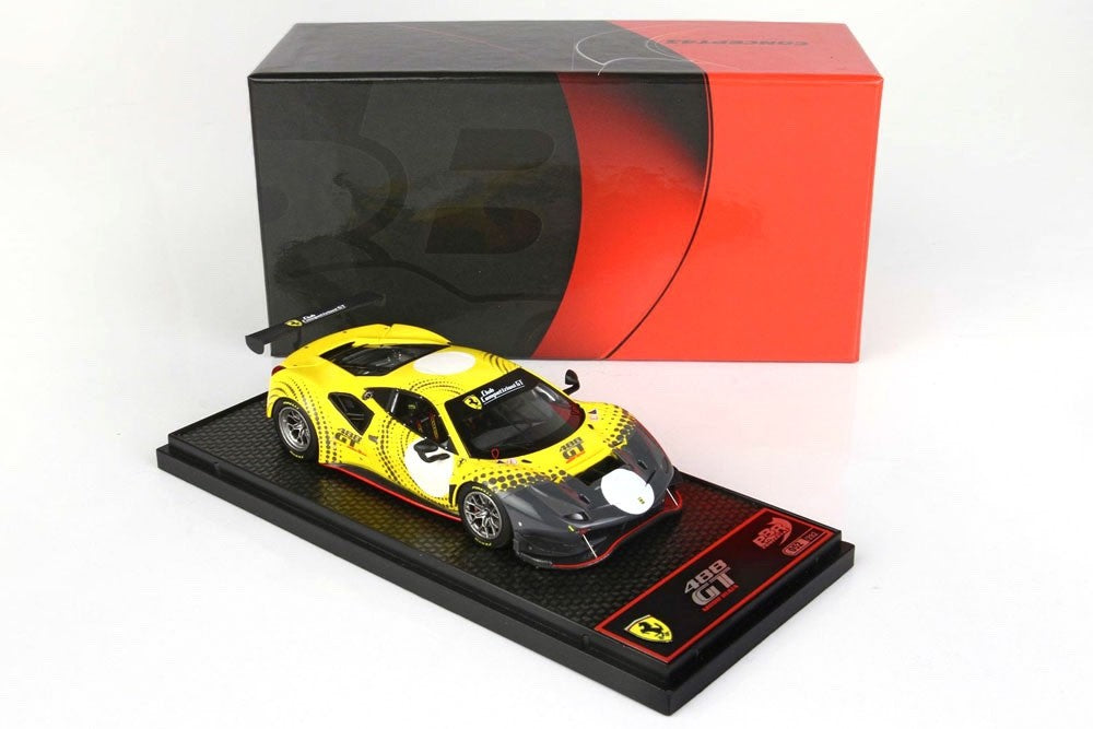 BBR BBRC255 1/43 Ferrari 488 GT Modificata Yellow Grey Club Competizioni Ltd 292