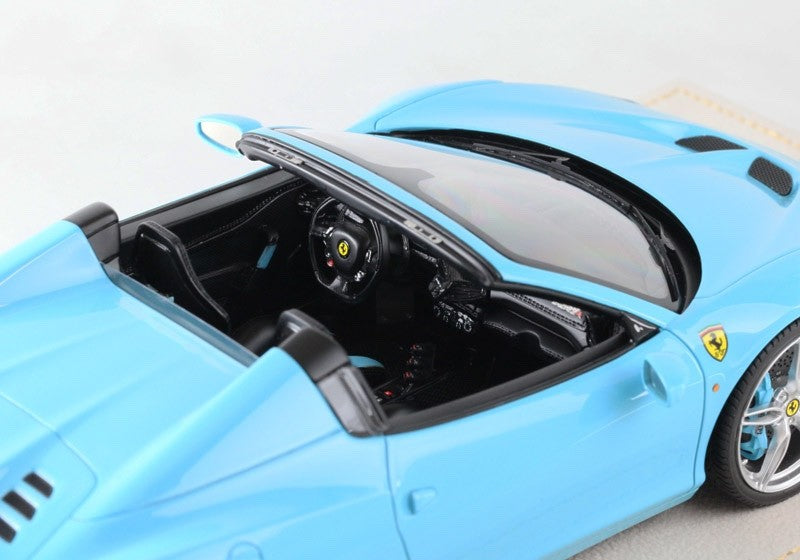 MR Collection FE12 1/18 Ferrari 458 Speciale A 2014 Baby Blue Resin with Case