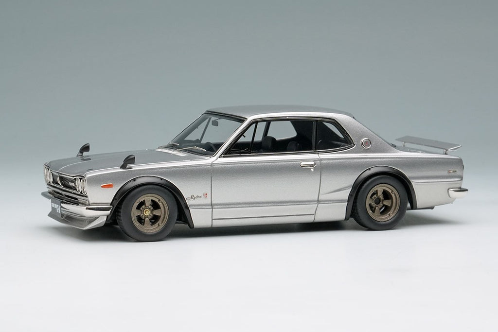 Make Up VISION VM244A 1/43 Skyline 2000 GT-R KPGC10 1971 Silver with Spoiler