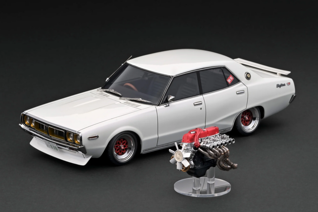 Ignition Model IG3268 1/18 Nissan Skyline Kenmeri GC110 Pearl White w/ L28