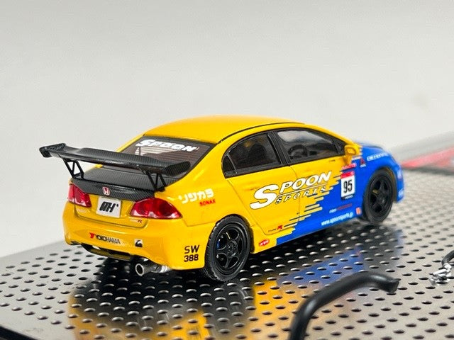 MOTORHELIX FS-M90308DZSAE 1/64 Honda Civic Type R FD2 Spoon w/ 1/18 K20A Engine