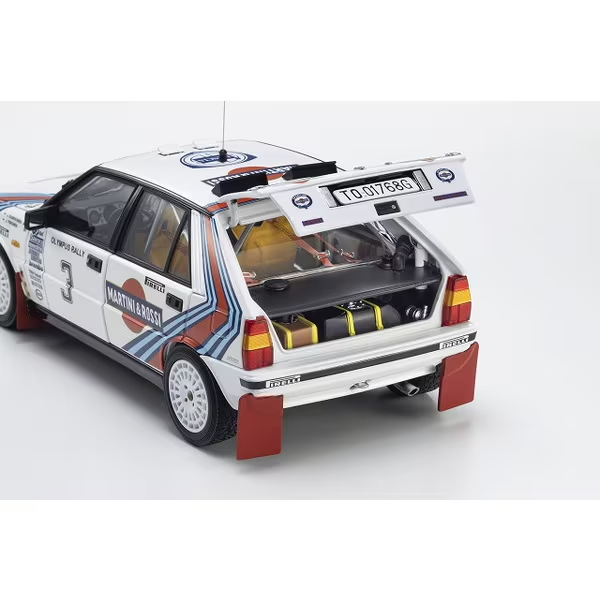 Kyosho KS08960E 1/18 Lancia Delta HF 4WD Olympus Rally 1987 #3 White