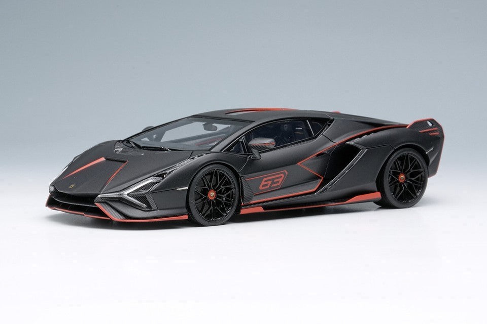 EIDOLON EM675E 1/43 Lamborghini Sian FKP 37 2019 Nero Nemesis with Stripe Resin