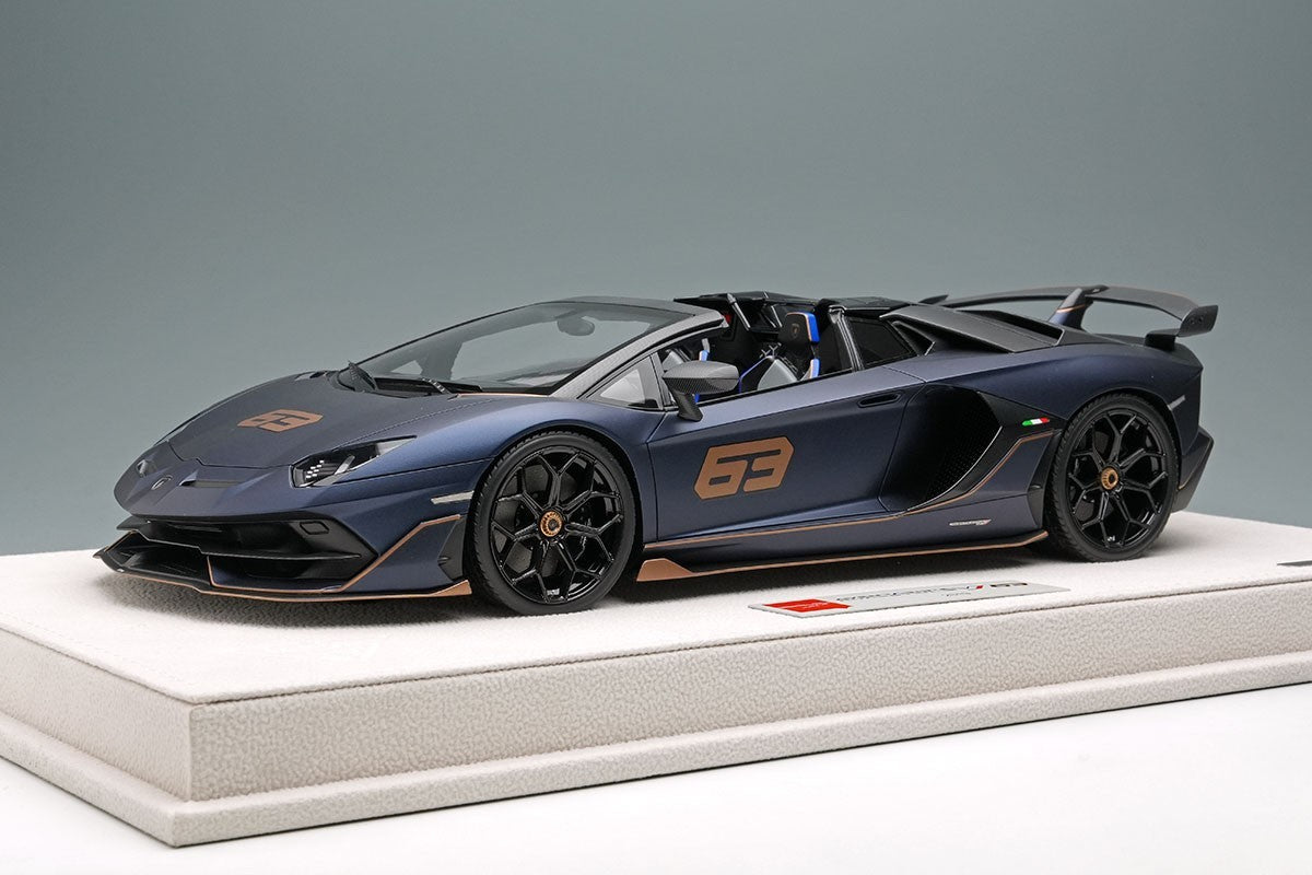 Make Up EIDOLON EML030J 1/18 Lamborghini Aventador SVJ 63 Roadster Blue Emera