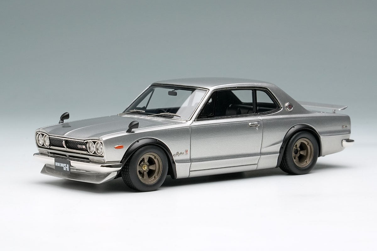 Make Up VISION VM244A 1/43 Skyline 2000 GT-R KPGC10 1971 Silver with Spoiler