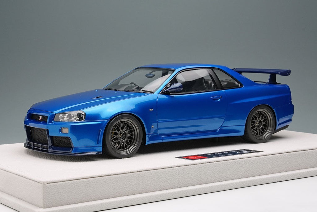 Make Up EIDOLON EML130B 1/18 Mines Nissan Skyline GT-R BNR34 Bayside Blue