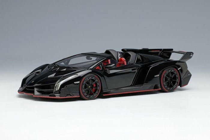 EIDOLON EM451C 1/43 Lamborghini Veneno Roadster 2015 Black Red Stripe Resin