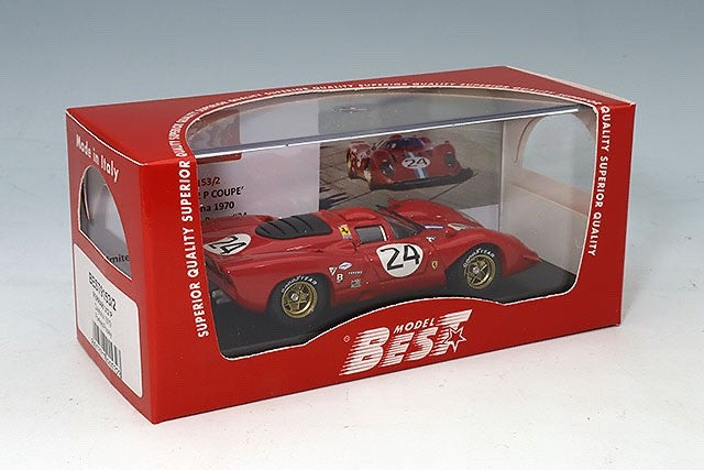 Best Model BEST9153-2 1/43 Ferrari 312 P 1970 Daytona 24H NART #24 Ltd 49pcs