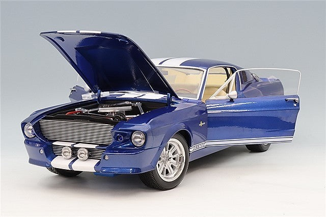 KK Scale KKDC120174 1/12 Ford Mustang Shelby GT500 1967 Blue Met White Diecast