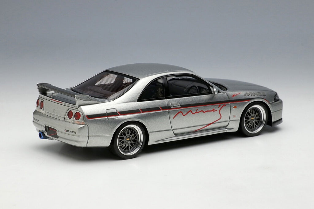 Make Up EIDOLON EM645A 1/43 Mine’s Skyline GT‑R BCNR33 Sonic Silver (Resin-Cast)
