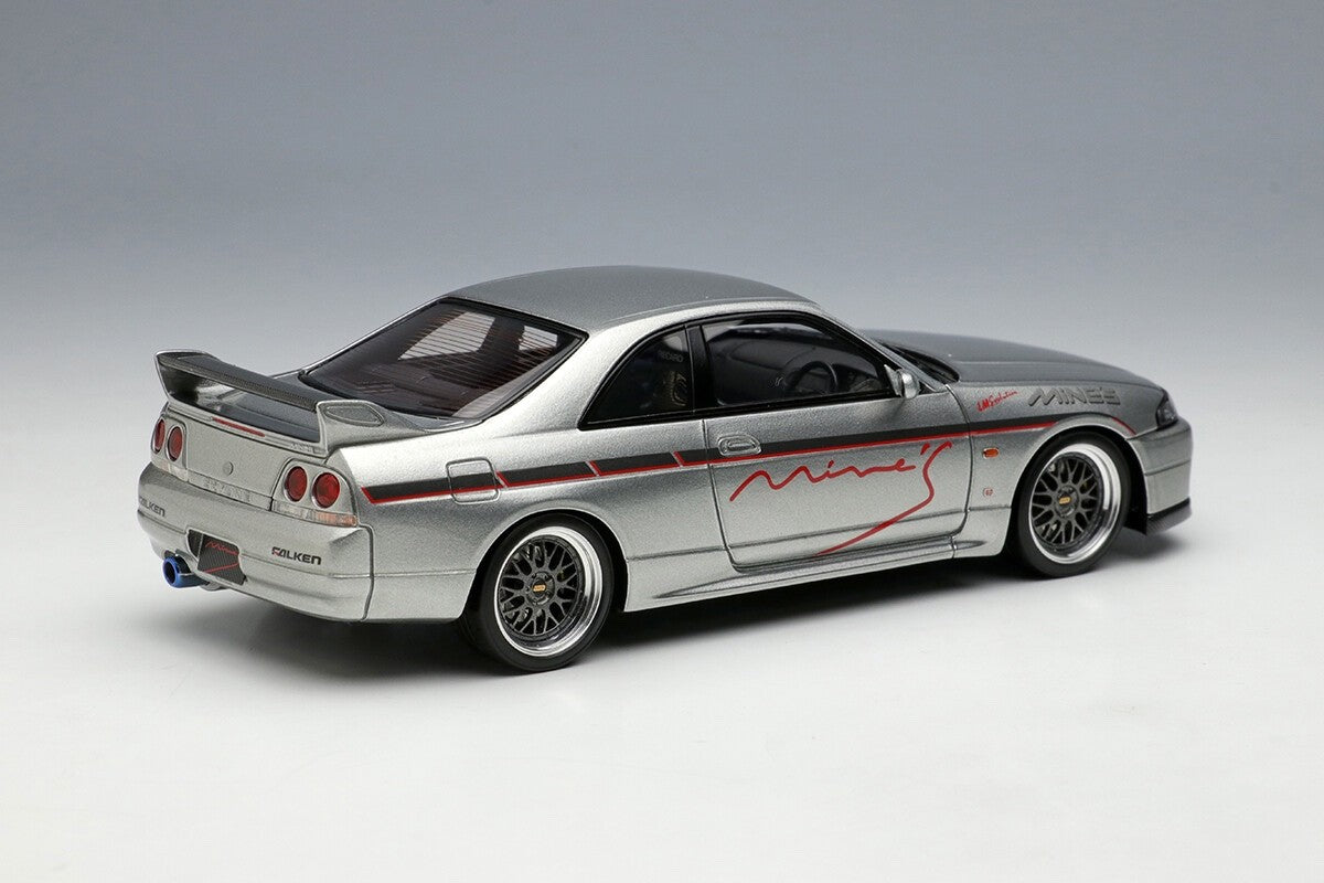 Make Up EIDOLON EM645A 1/43 Mine’s Skyline GT‑R BCNR33 Sonic Silver (Resin-Cast)