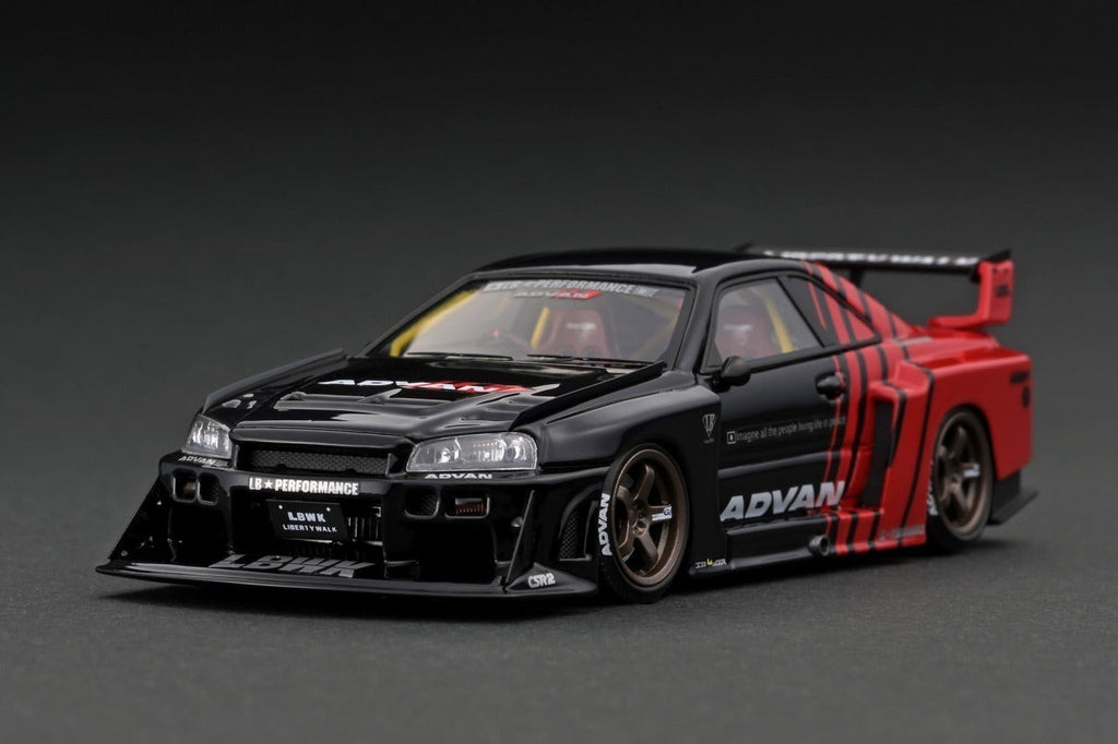 Ignition IG2850 1/43 Nissan LB-ER34 SuperSil Skyline Advan Black/Red